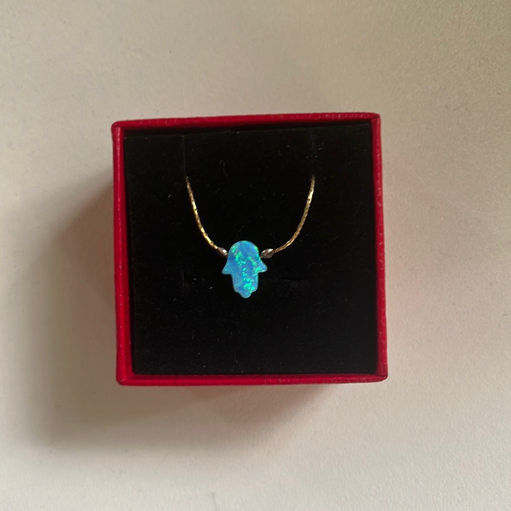 Gold-Plated Opal Hamsa Bracelet